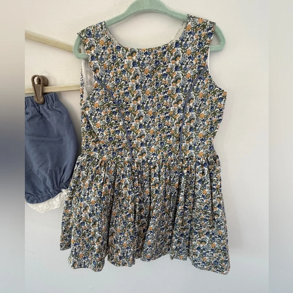 Girl August play set Charming Blue Floral Kids Matching Set - Picture 6 of 9